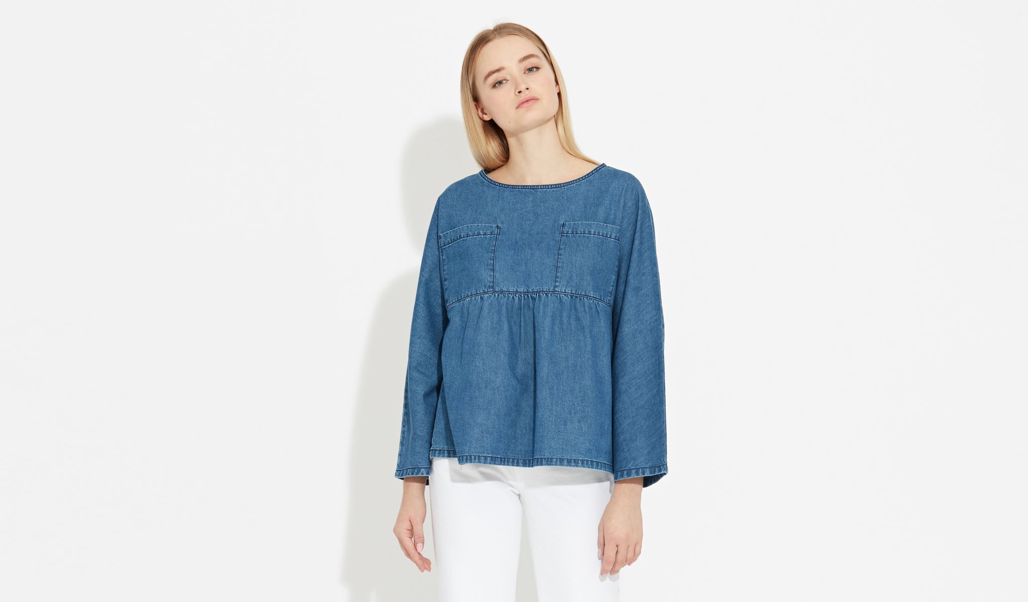 Annelie | Mid-Blue - Oversized T-Shirt