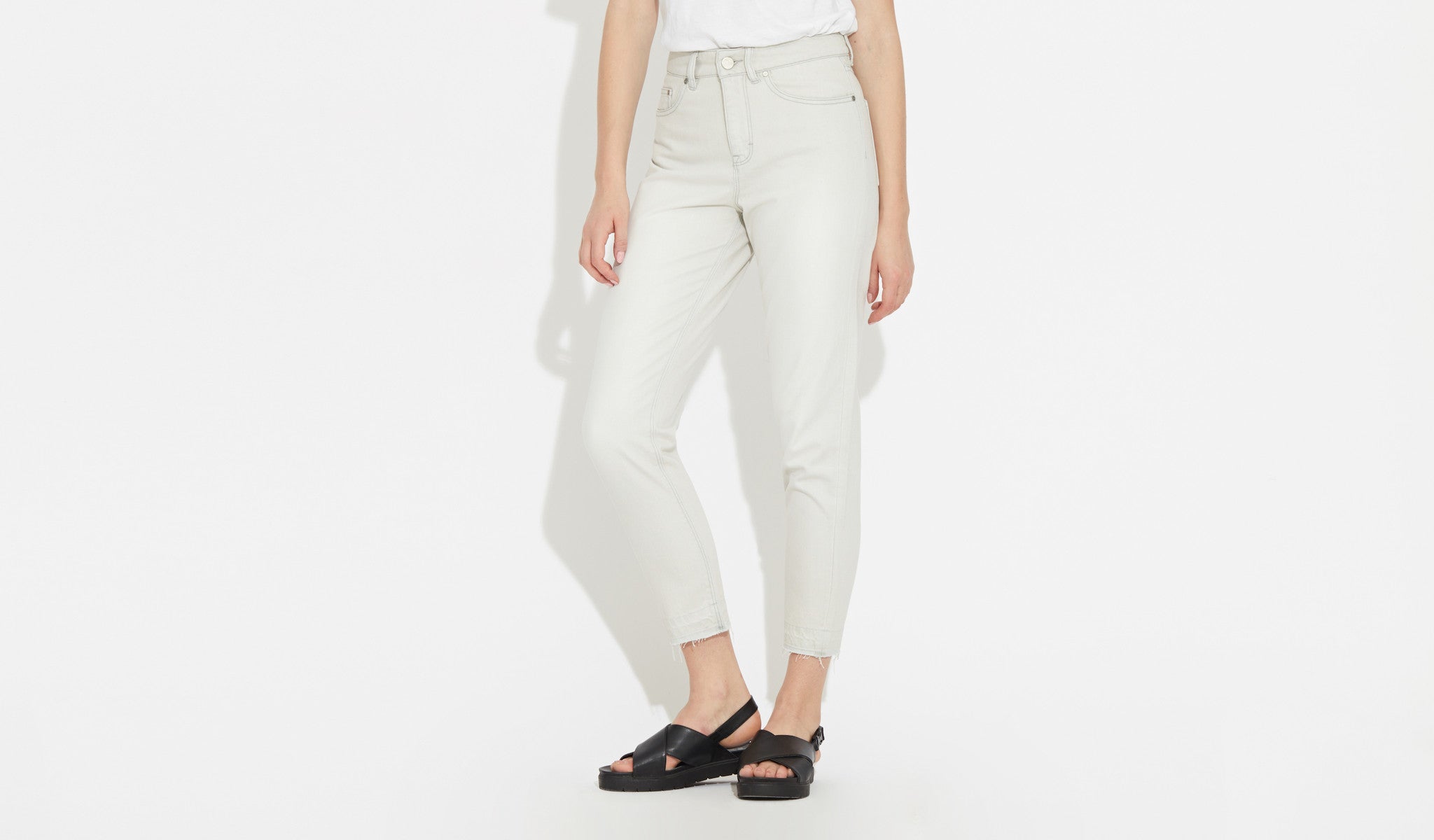 Mom jean - Oat Grey