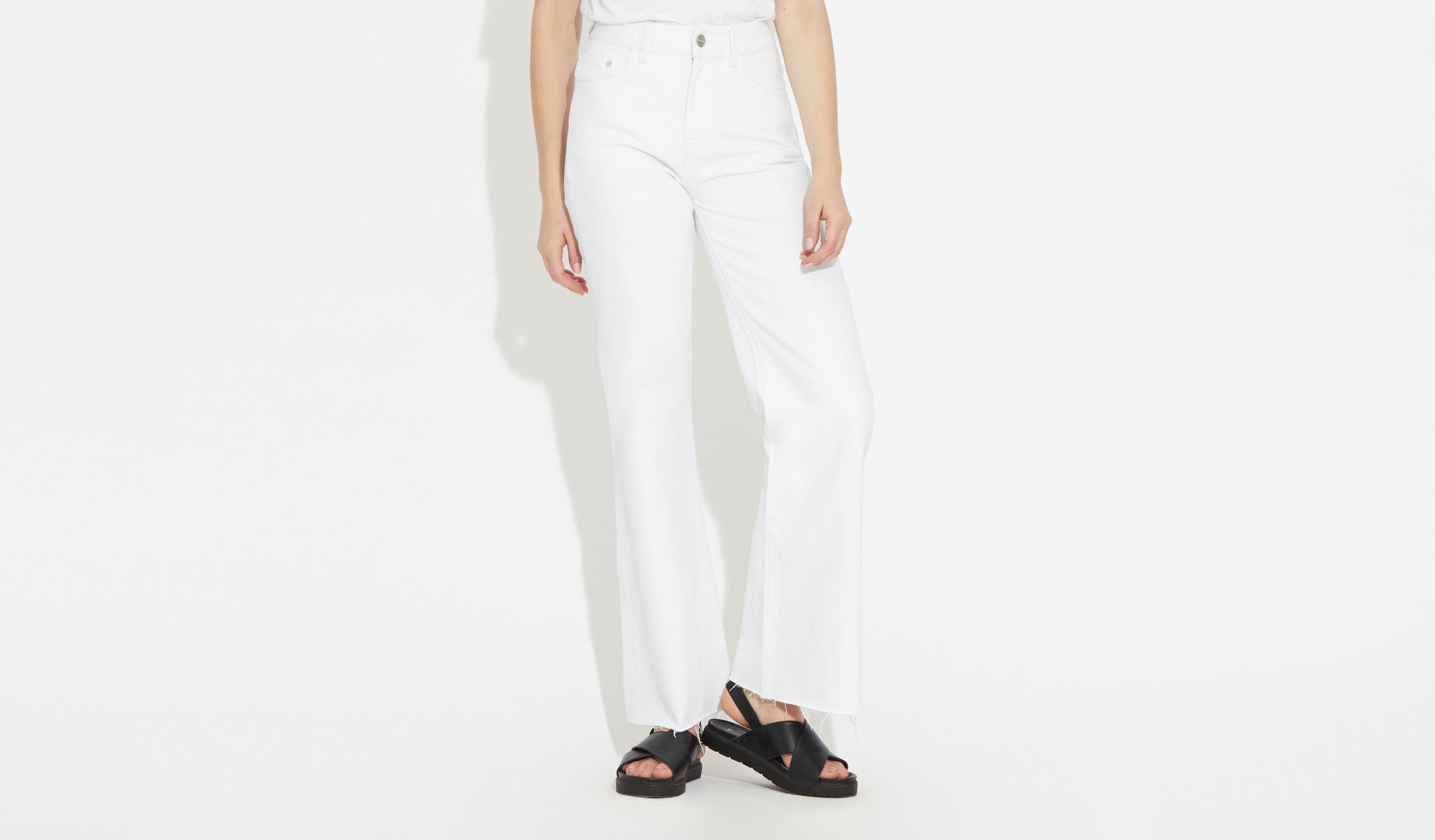 Flare - White Raw Hem