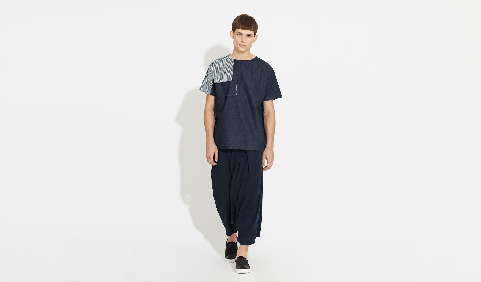 Magnus | Indigo-Patchwork - T-Shirt