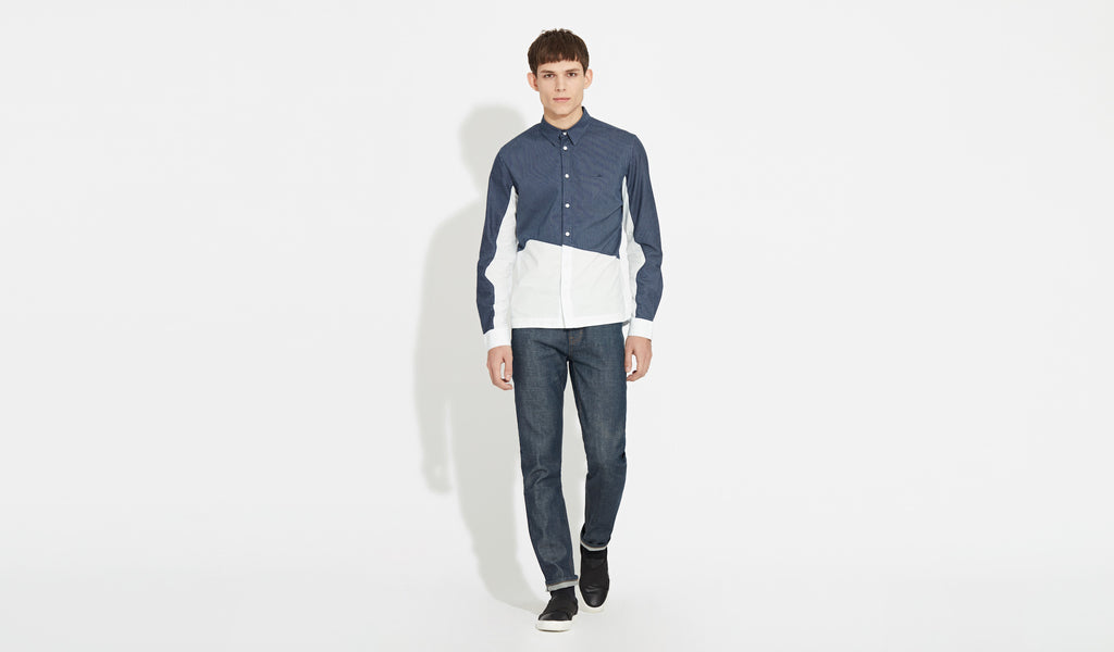 Mimir | Navy-White-Patchwork - Slim