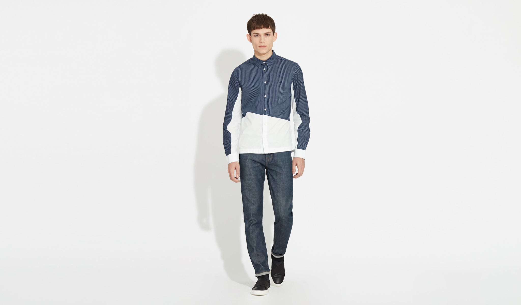 Mimir | Navy-White-Patchwork - Slim
